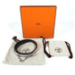 HERMES Carrousel Belt, Thin Leather Chain Belt, Epson, Women's, Vert Maki/Mauve Pale, Pink and Khaki