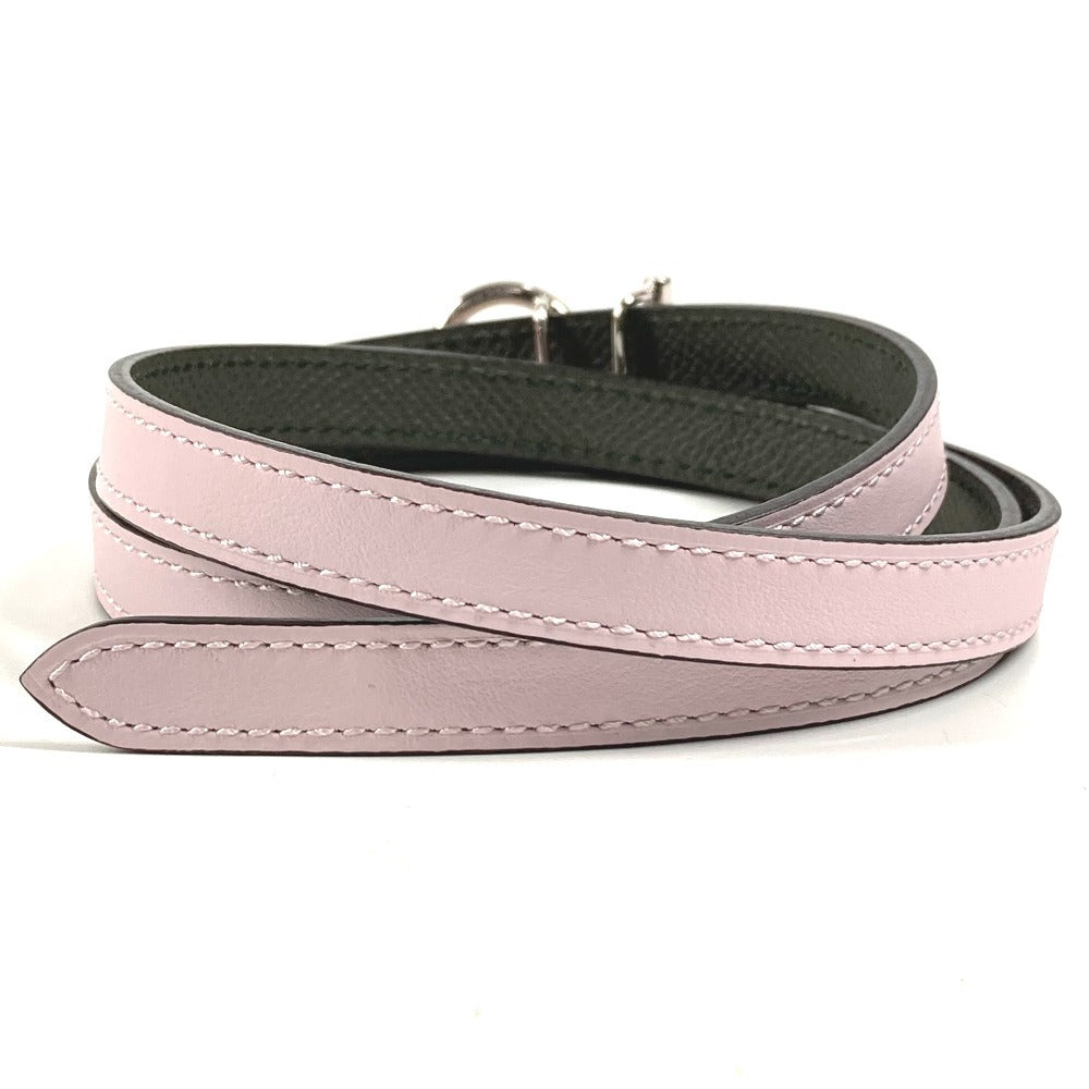 HERMES Carrousel Belt, Thin Leather Chain Belt, Epson, Women's, Vert Maki/Mauve Pale, Pink and Khaki