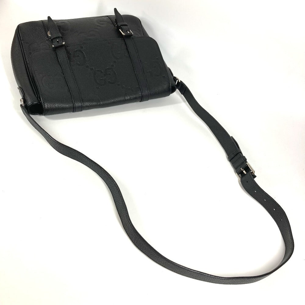 GUCCI 760234 GG JUMBO MD Jumbo GG Medium Messenger Bag, Crossbody Shoulder Bag, Leather, Unisex, Black