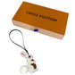LOUIS VUITTON M03217 Monogram Bag Charm-LV Furry Friend Key Holder Charm Animal Bag Charm Leather White/pink Used