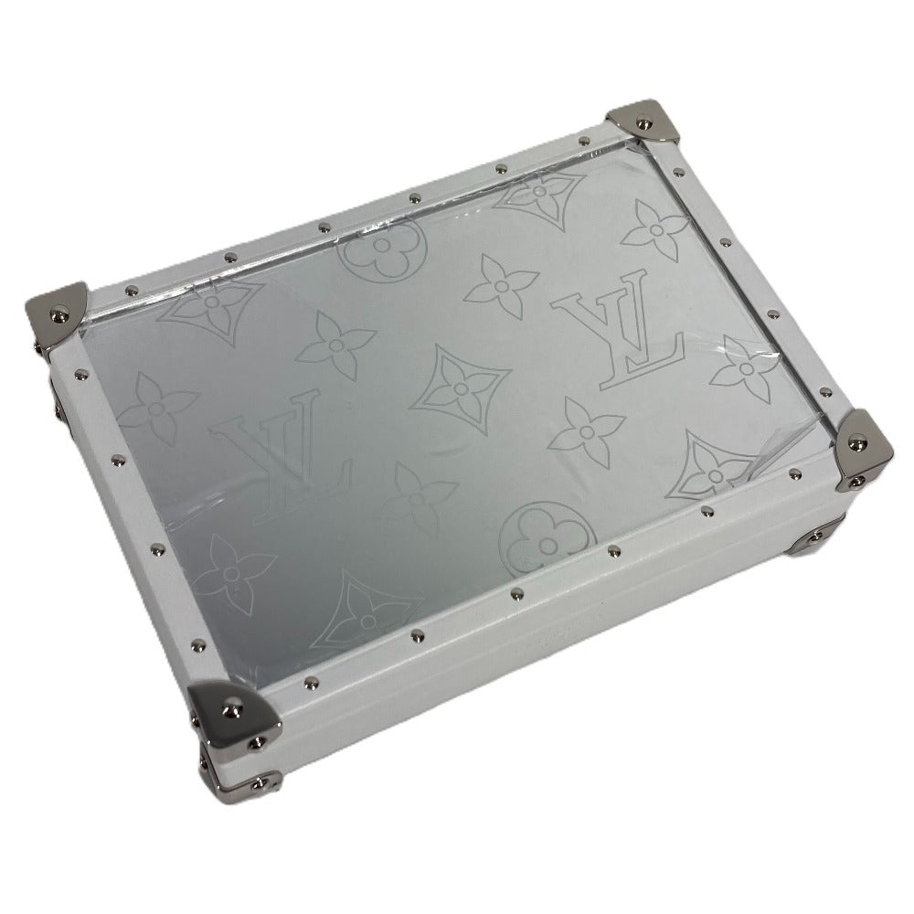 LOUIS VUITTON GI0652 Monogram Mirrored Jewelry Box Trunk Accessory Interior Jewelry Case Mirrored Trinket Box Leather Unisex White