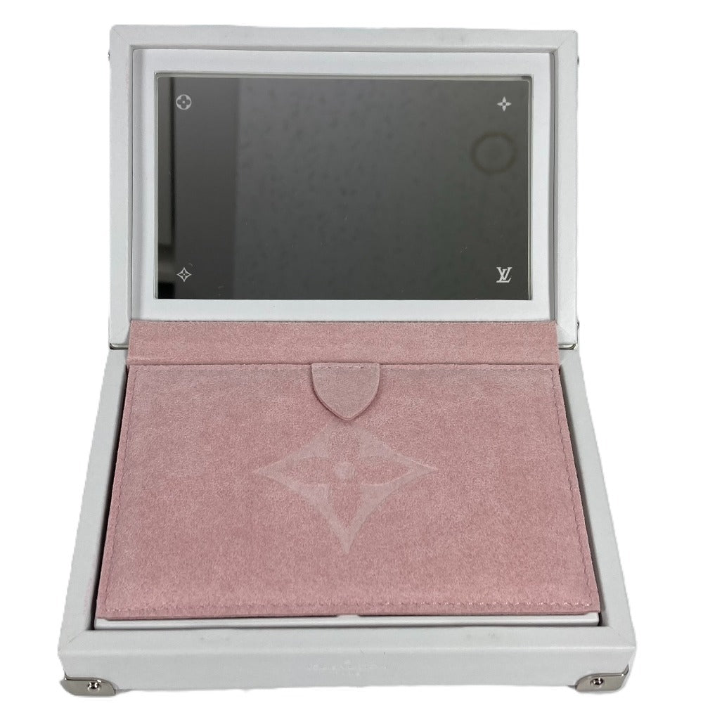 LOUIS VUITTON GI0652 Monogram Mirrored Jewelry Box Trunk Accessory Interior Jewelry Case Mirrored Trinket Box Leather Unisex White
