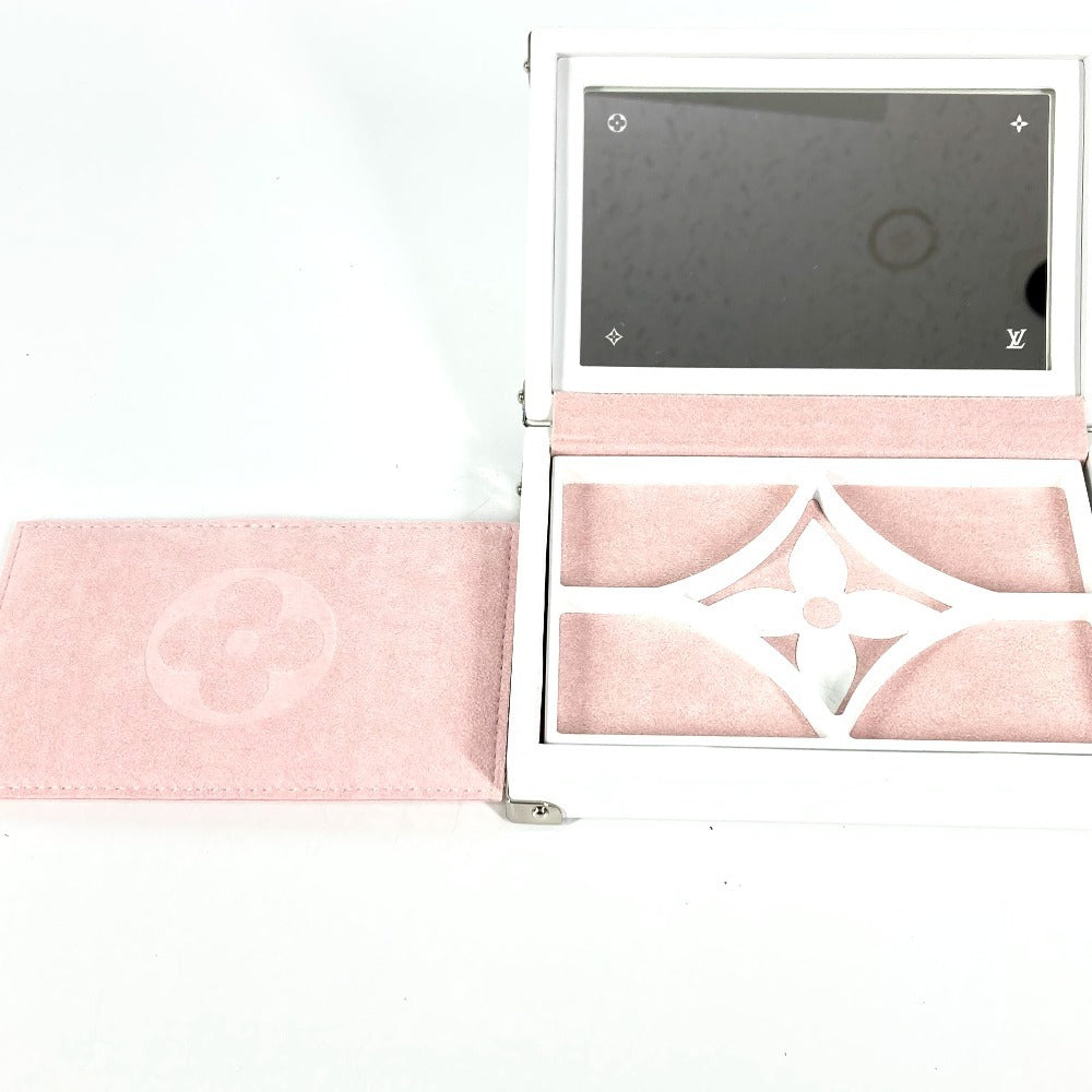 LOUIS VUITTON GI0652 Monogram Mirrored Jewelry Box Trunk Accessory Interior Jewelry Case Mirrored Trinket Box Leather Unisex White