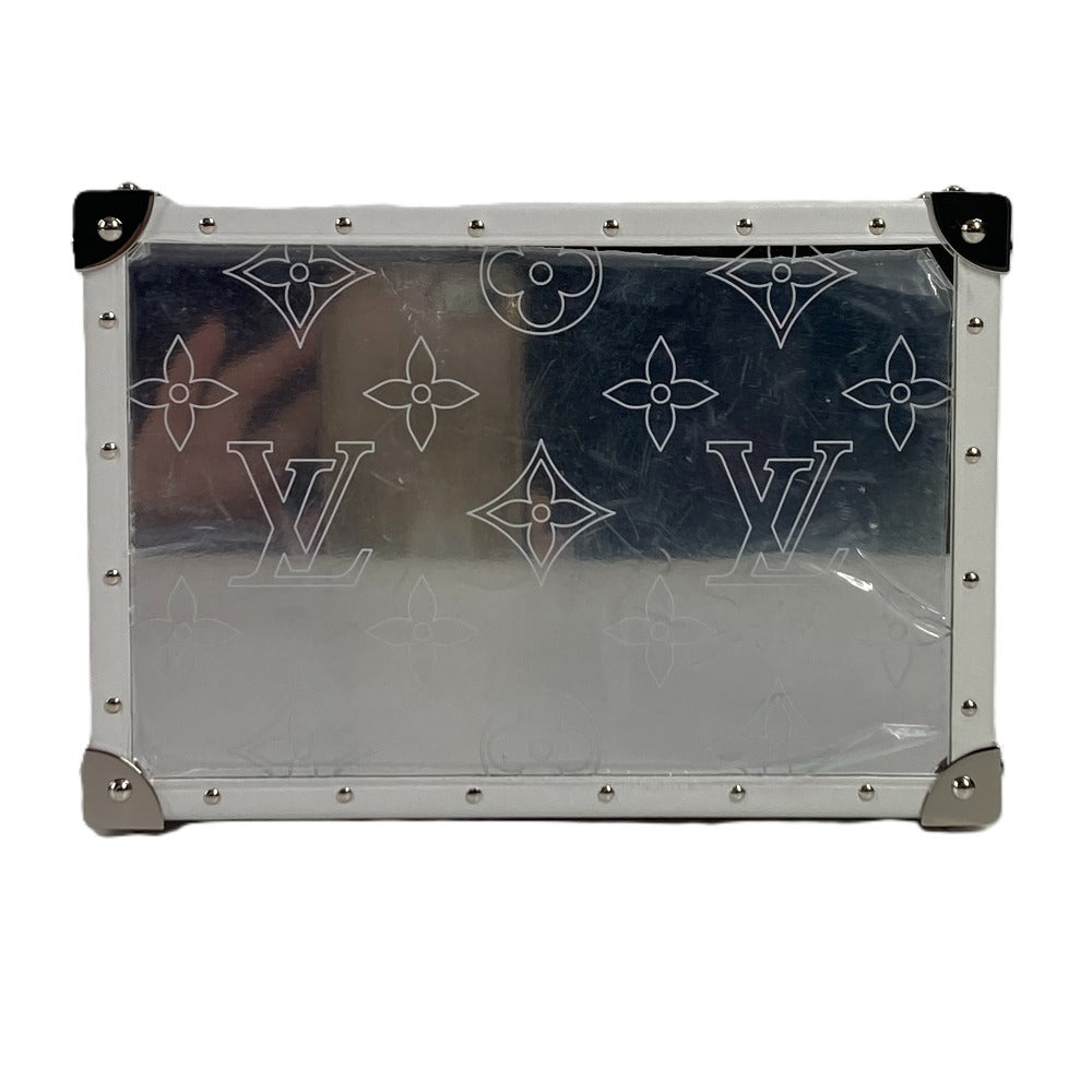 LOUIS VUITTON GI0652 Monogram Mirrored Jewelry Box Trunk Accessory Interior Jewelry Case Mirrored Trinket Box Leather Unisex White