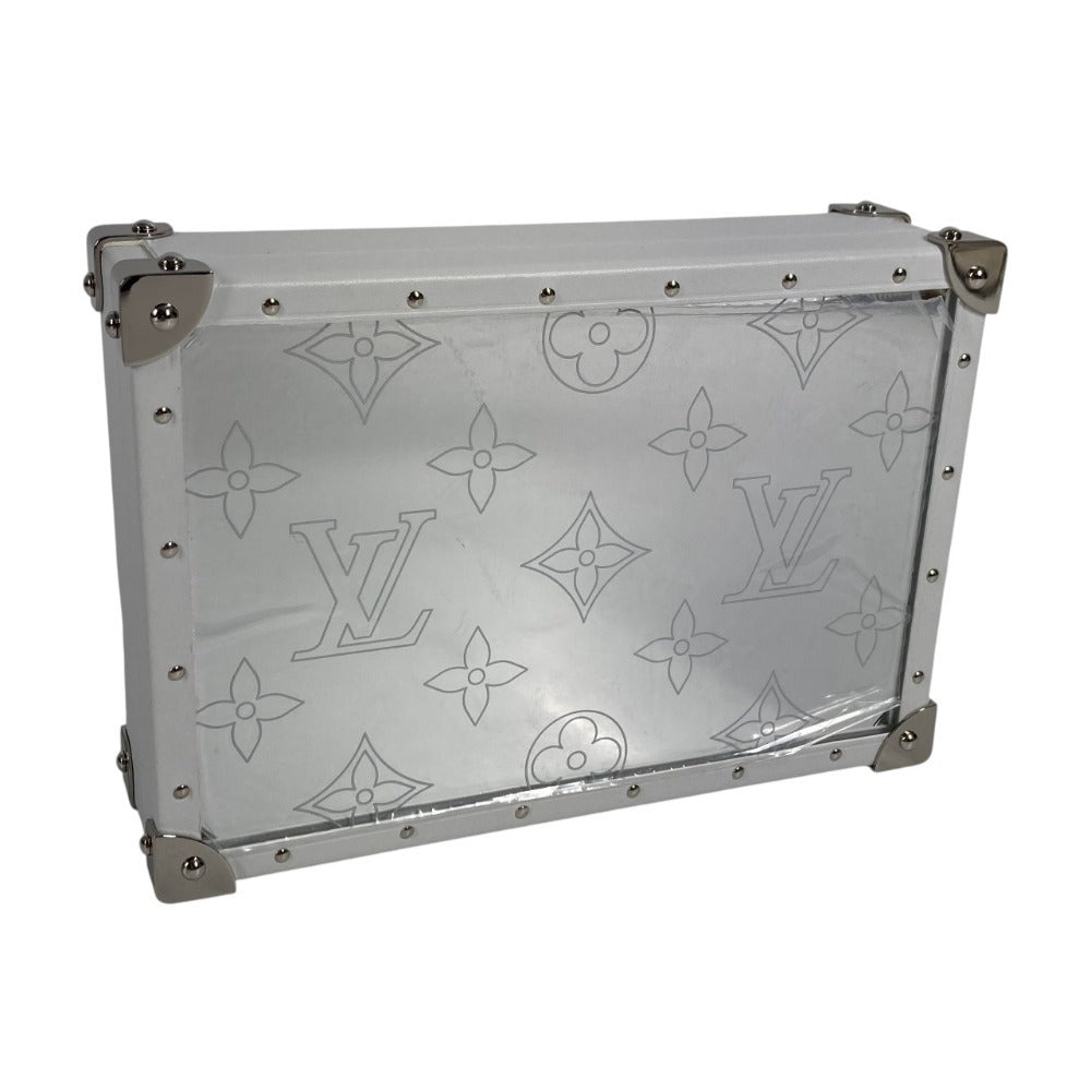 LOUIS VUITTON GI0652 Monogram Mirrored Jewelry Box Trunk Accessory Interior Jewelry Case Mirrored Trinket Box Leather Unisex White