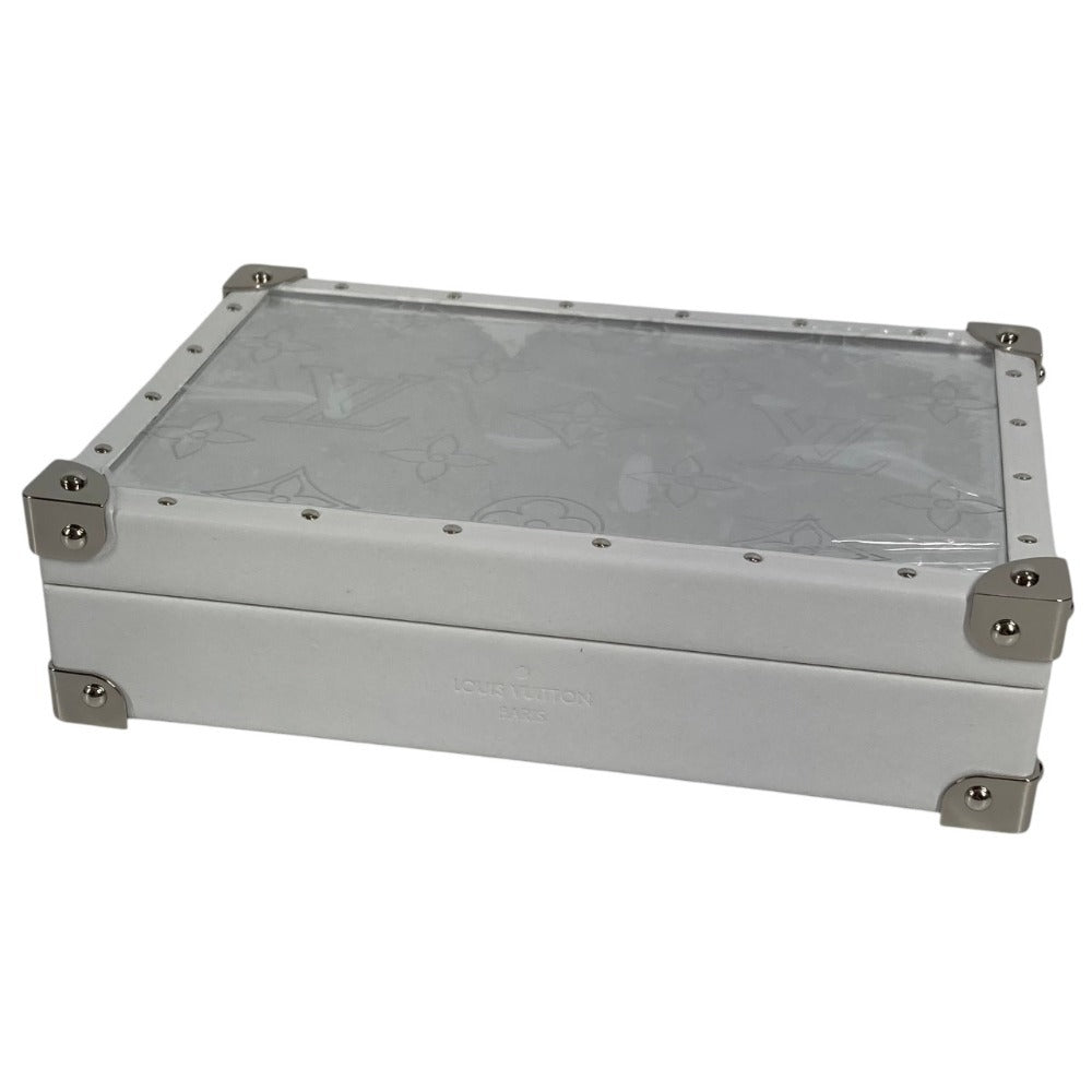 LOUIS VUITTON GI0652 Monogram Mirrored Jewelry Box Trunk Accessory Interior Jewelry Case Mirrored Trinket Box Leather Unisex White