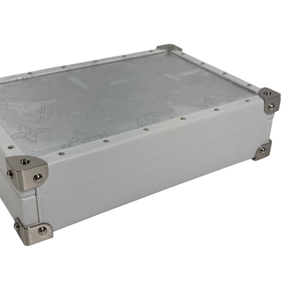 LOUIS VUITTON GI0652 Monogram Mirrored Jewelry Box Trunk Accessory Interior Jewelry Case Mirrored Trinket Box Leather Unisex White