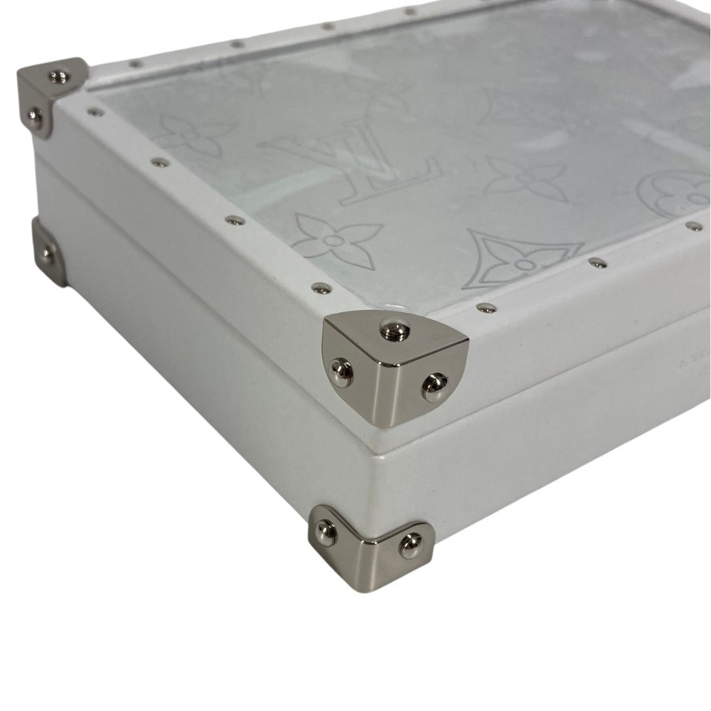 LOUIS VUITTON GI0652 Monogram Mirrored Jewelry Box Trunk Accessory Interior Jewelry Case Mirrored Trinket Box Leather Unisex White