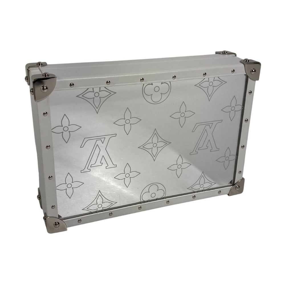 LOUIS VUITTON GI0652 Monogram Mirrored Jewelry Box Trunk Accessory Interior Jewelry Case Mirrored Trinket Box Leather Unisex White