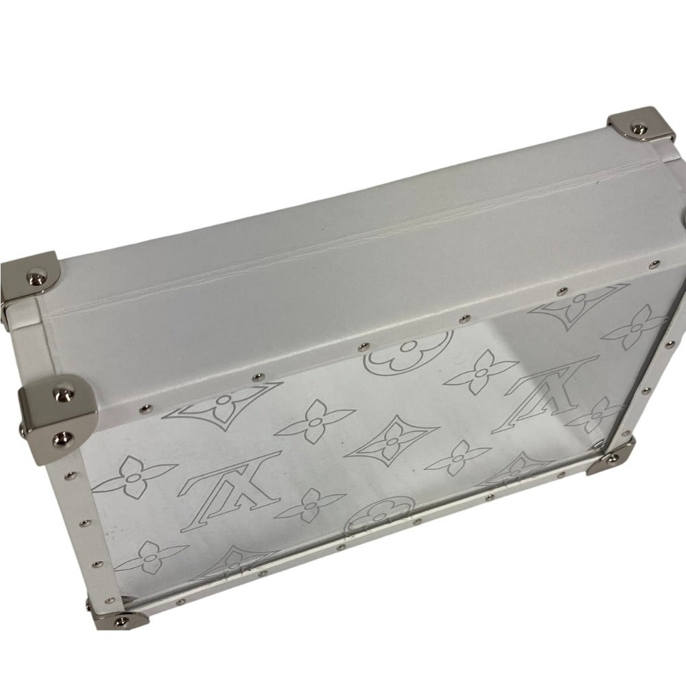 LOUIS VUITTON GI0652 Monogram Mirrored Jewelry Box Trunk Accessory Interior Jewelry Case Mirrored Trinket Box Leather Unisex White