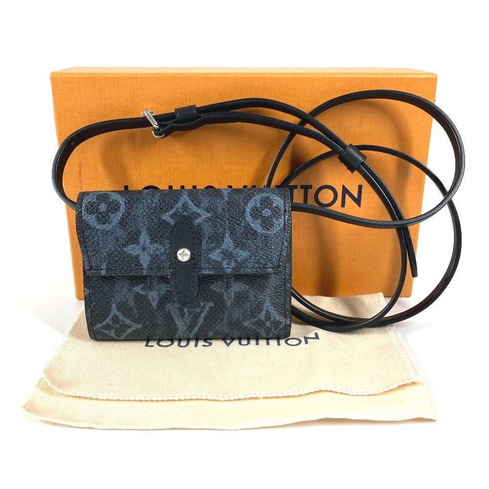 LOUIS VUITTON M69998 モノグラムパステル オーガナイザー･ドゥポッシュ ストラップ付き ショルダーウォレット 財布 3つ折り財布 レザー ユニセックス ネイビー