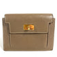 HERMES H Logo Kelly Pocket Compact Wallet/Coin Purse, Epson, Unisex, Etoupe, Gray