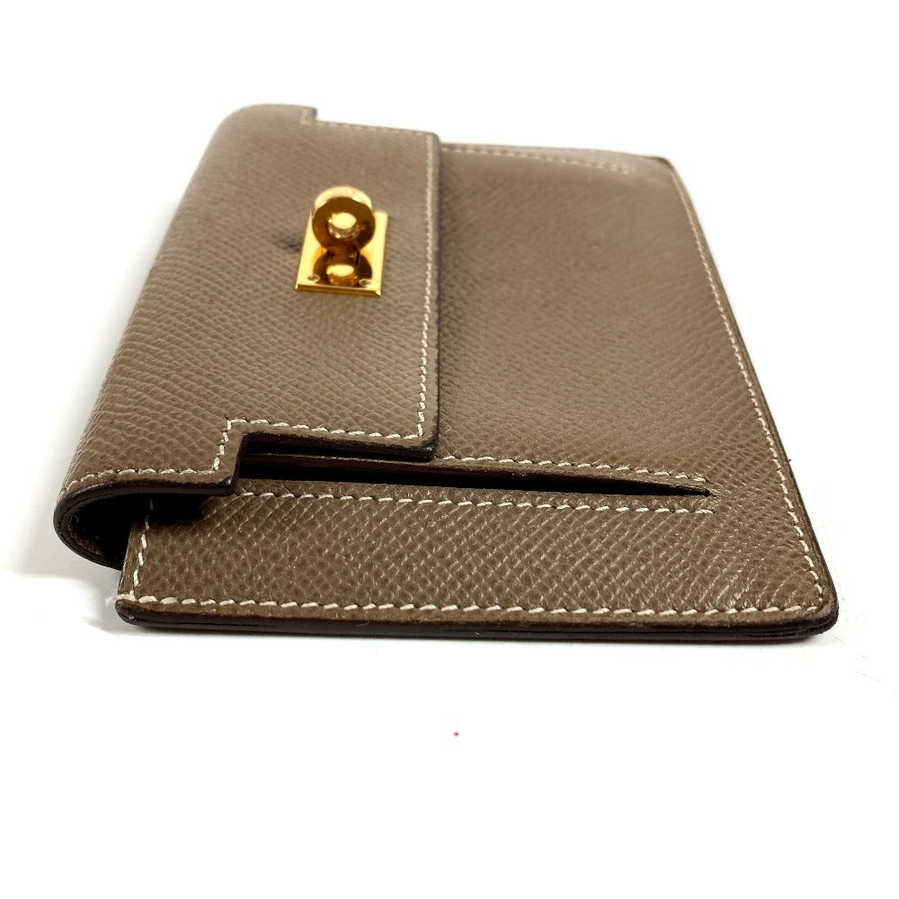 HERMES H Logo Kelly Pocket Compact Wallet/Coin Purse, Epson, Unisex, Etoupe, Gray