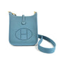 HERMES Evelyne TPM 16 EvelyneTPM Crossbody Pochette Long Shoulder Bag Taurillon Clemence New Blue Scene blue/Gold Used