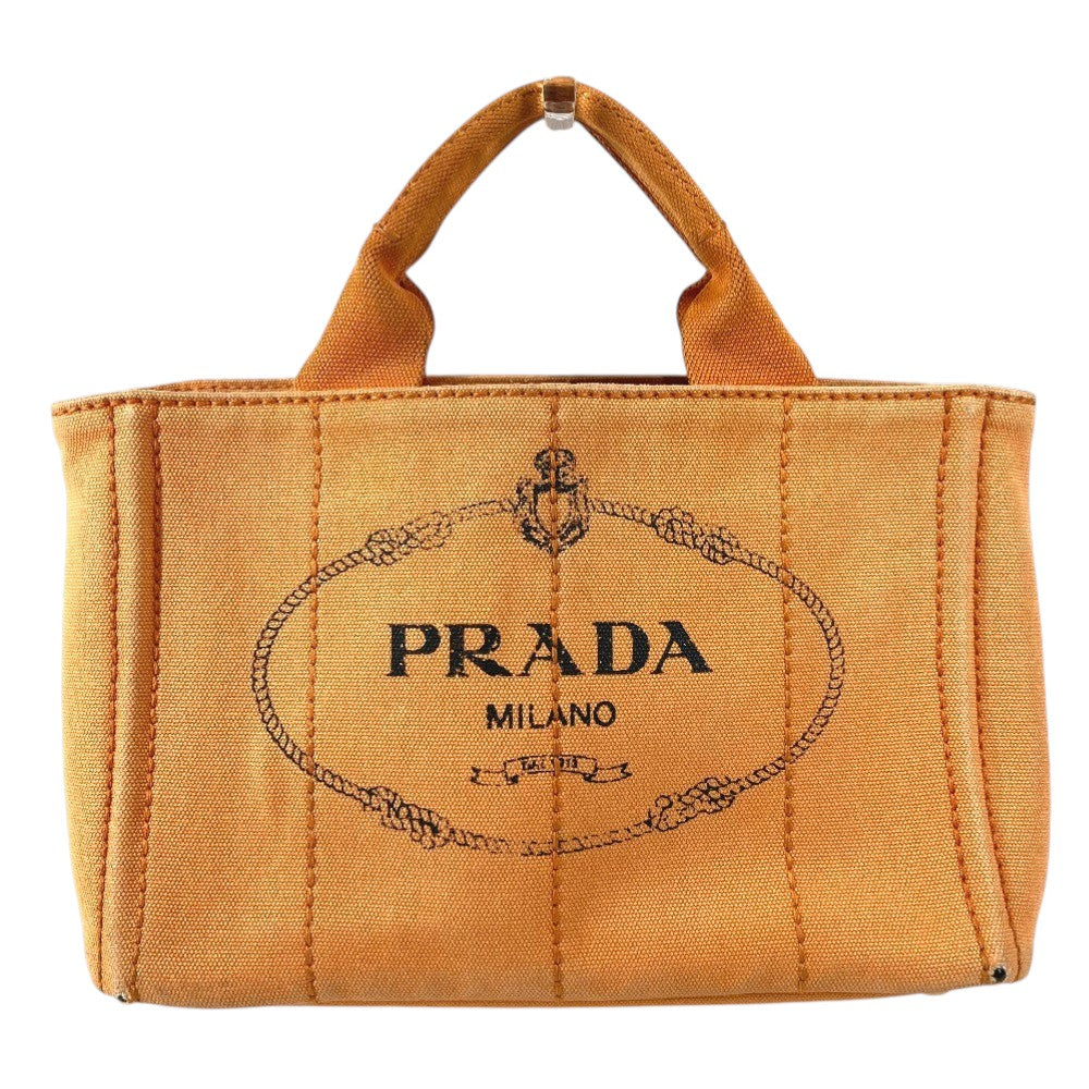 PRADA Canapa Logo กระเป๋าถือ กระเป๋าสะพายข้าง กระเป๋าโท้ท แคนวาส สตรี สีส้ม