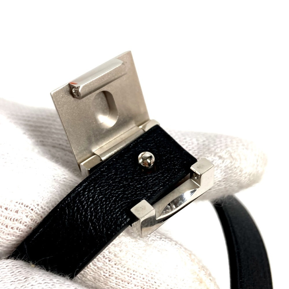 HERMES メドール アンフィニ ドゥブルトゥール ブレスレット アクセサリー 2重ブレス ブレスレット レザー ユニセックス ブラック