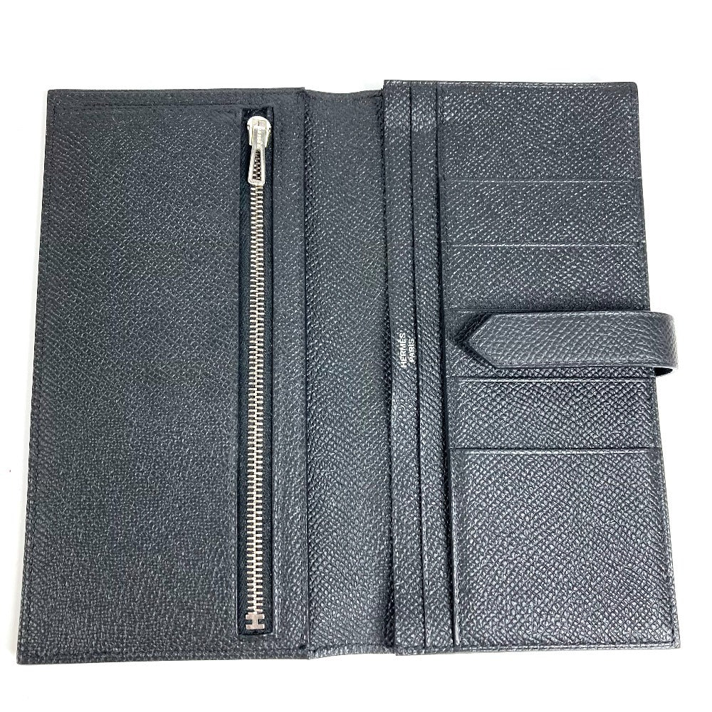 HERMES Hロゴ ベアンスフレ ベアン スフレ 2つ折り ロングウォレット 長財布 エプソン ユニセックス ブラック
