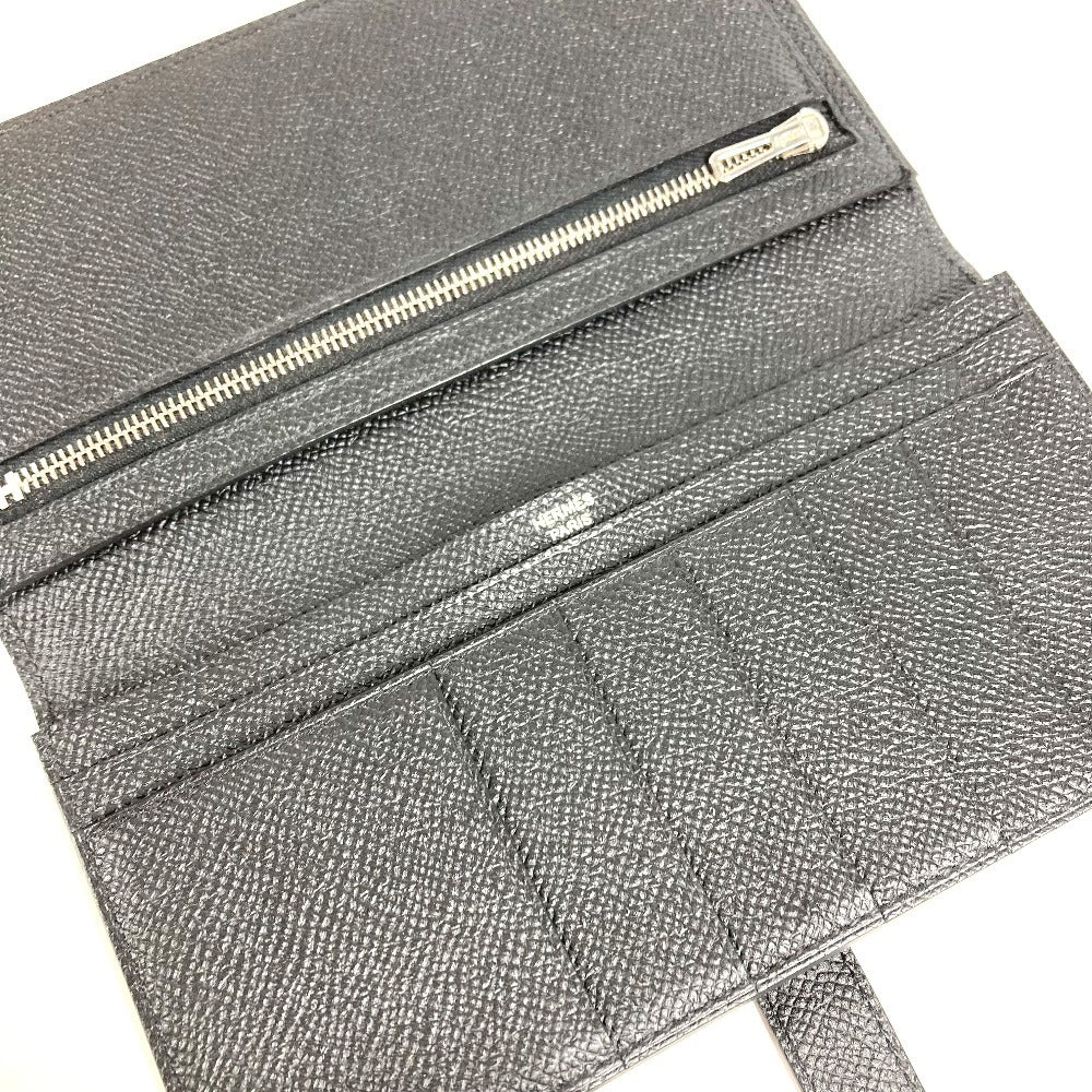 HERMES Hロゴ ベアンスフレ ベアン スフレ 2つ折り ロングウォレット 長財布 エプソン ユニセックス ブラック