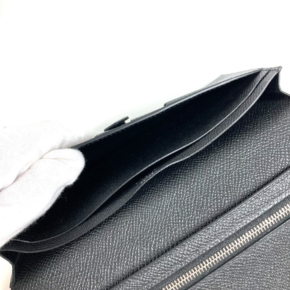 HERMES Hロゴ ベアンスフレ ベアン スフレ 2つ折り ロングウォレット 長財布 エプソン ユニセックス ブラック