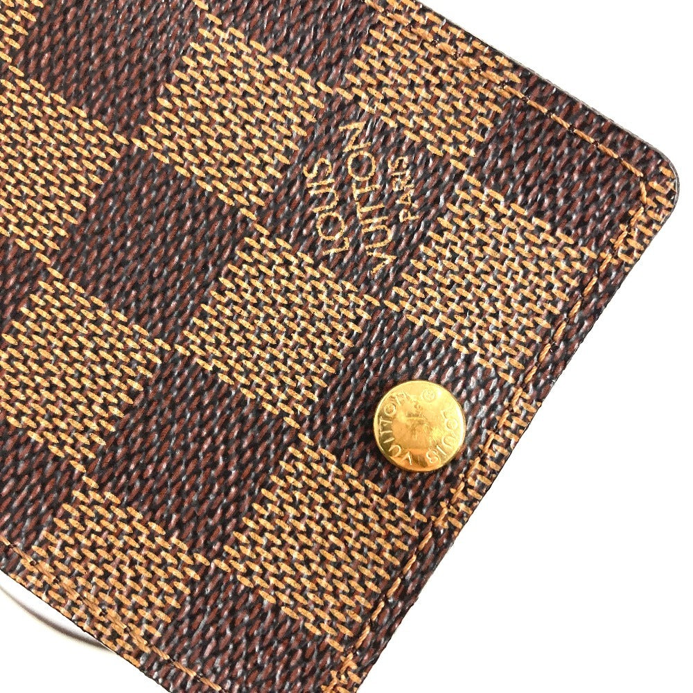 LOUIS VUITTON N60016 ダミエ ポルトカルトID バンドリエール ICケース パスケース ストラップ付き カードケース ダミエキャンバス ユニセックス エベヌ ブラウン