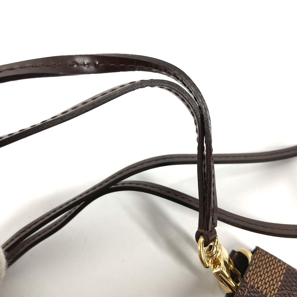 LOUIS VUITTON N60016 ダミエ ポルトカルトID バンドリエール ICケース パスケース ストラップ付き カードケース ダミエキャンバス ユニセックス エベヌ ブラウン