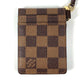 LOUIS VUITTON N60016 ダミエ ポルトカルトID バンドリエール ICケース パスケース ストラップ付き カードケース ダミエキャンバス ユニセックス エベヌ ブラウン
