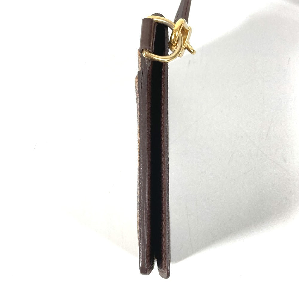 LOUIS VUITTON N60016 ダミエ ポルトカルトID バンドリエール ICケース パスケース ストラップ付き カードケース ダミエキャンバス ユニセックス エベヌ ブラウン