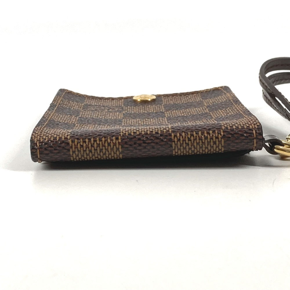 LOUIS VUITTON N60016 ダミエ ポルトカルトID バンドリエール ICケース パスケース ストラップ付き カードケース ダミエキャンバス ユニセックス エベヌ ブラウン