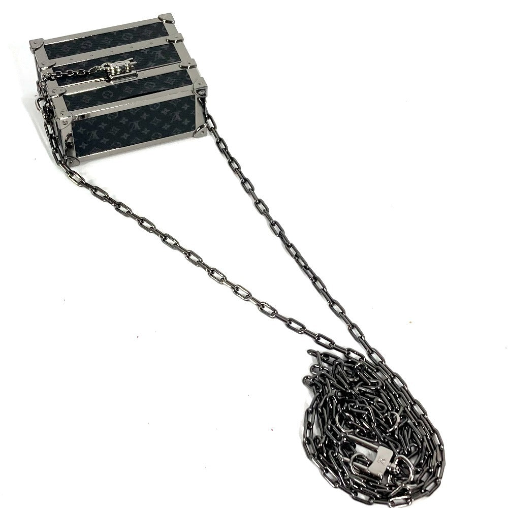 LOUIS VUITTON M77167 Monogram Eclipse Earphone Pouch for AirPods with Chain, Monogram Eclipse Canvas, Unisex, Black