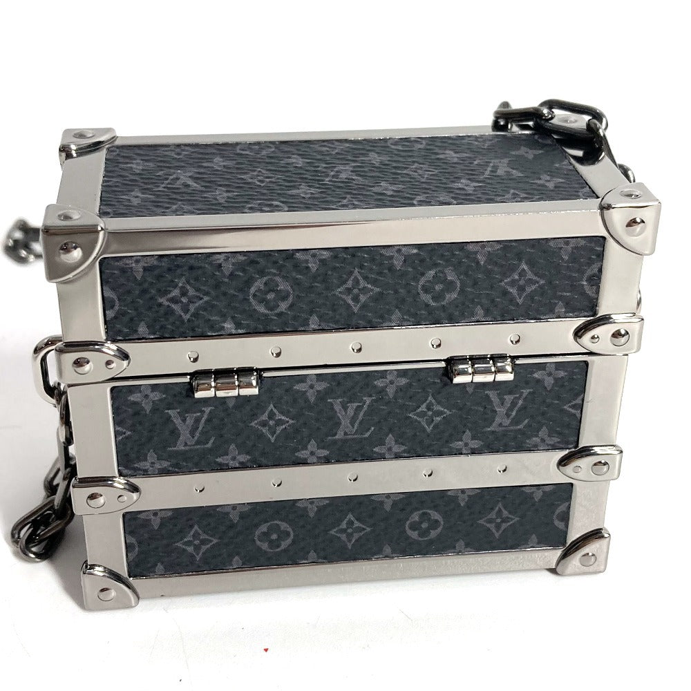 LOUIS VUITTON M77167 Monogram Eclipse Earphone Pouch for AirPods with Chain, Monogram Eclipse Canvas, Unisex, Black