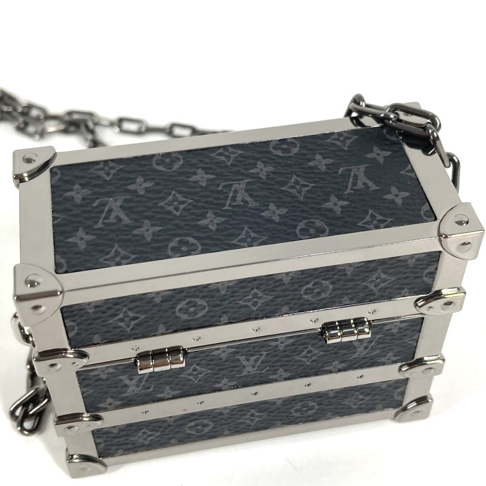 LOUIS VUITTON M77167 Monogram Eclipse Earphone Pouch for AirPods with Chain, Monogram Eclipse Canvas, Unisex, Black