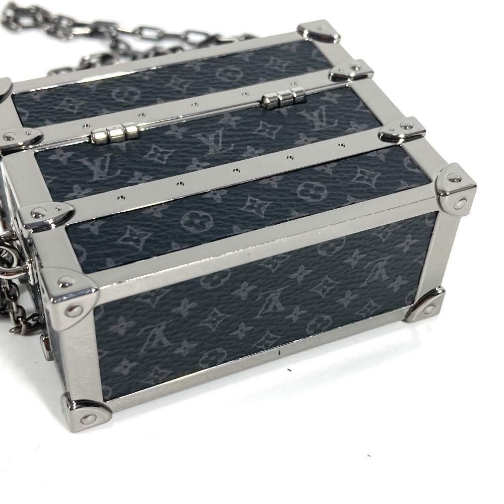 LOUIS VUITTON M77167 Monogram Eclipse Earphone Pouch for AirPods with Chain, Monogram Eclipse Canvas, Unisex, Black