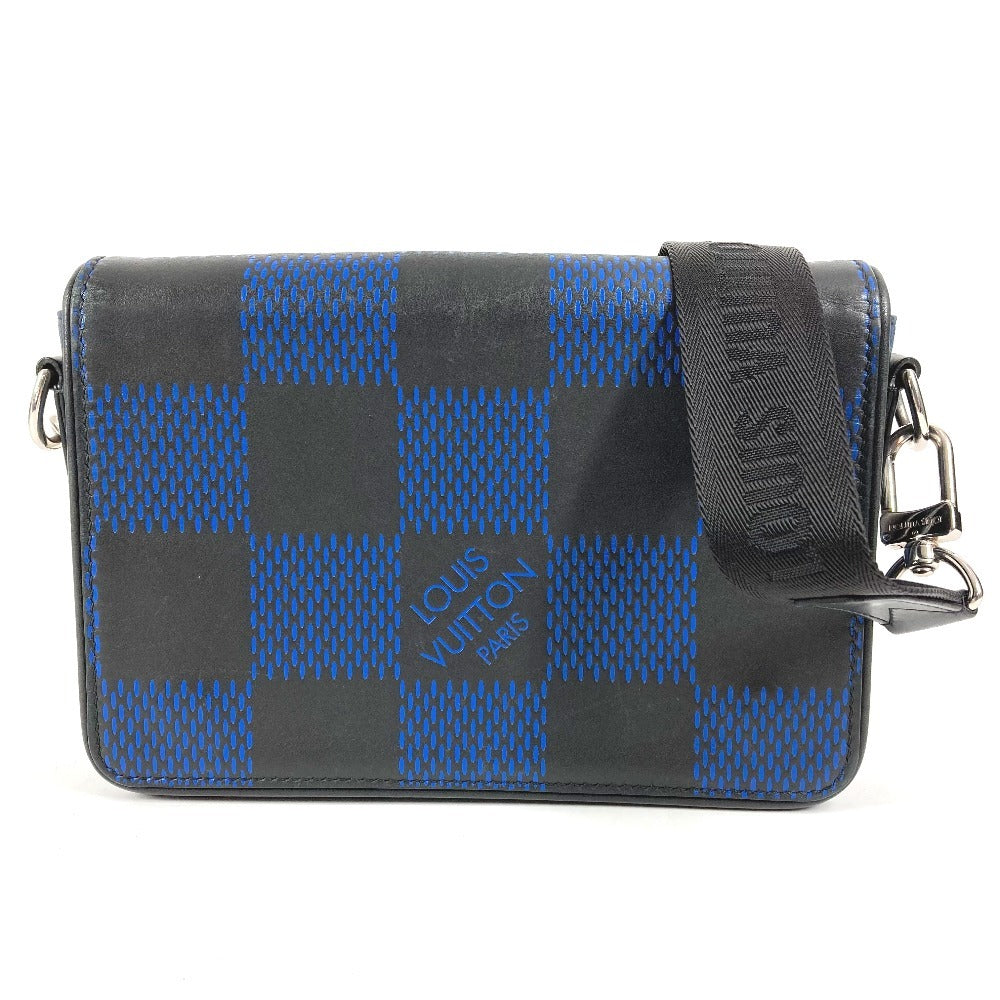 LOUIS VUITTON N50037 ダミエ アンフィニ 3D ステュディオ メッセンジャー カバン メッセンジャーバッグ 斜め掛け フラップ ショルダーバッグ レザー ユニセックス ブラック