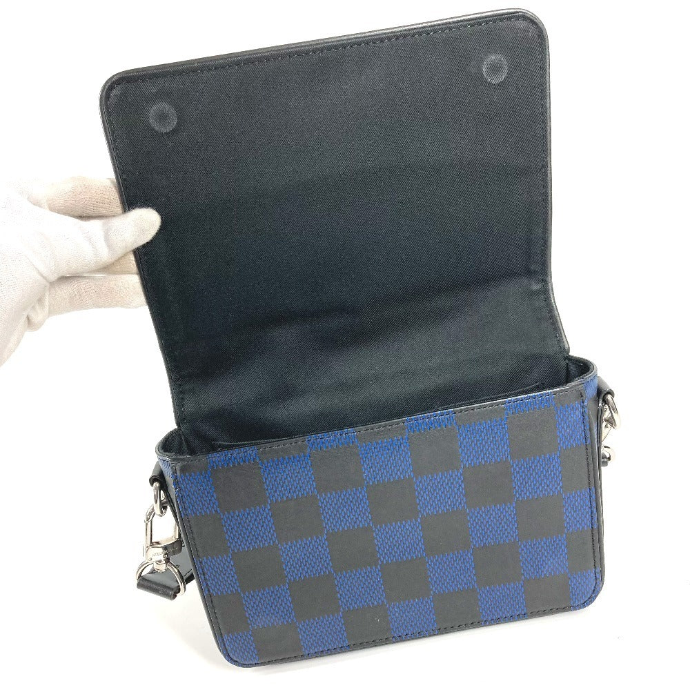 LOUIS VUITTON N50037 ダミエ アンフィニ 3D ステュディオ メッセンジャー カバン メッセンジャーバッグ 斜め掛け フラップ ショルダーバッグ レザー ユニセックス ブラック