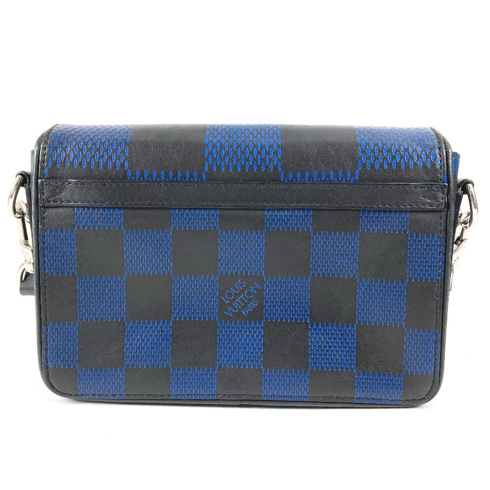 LOUIS VUITTON N50037 ダミエ アンフィニ 3D ステュディオ メッセンジャー カバン メッセンジャーバッグ 斜め掛け フラップ ショルダーバッグ レザー ユニセックス ブラック