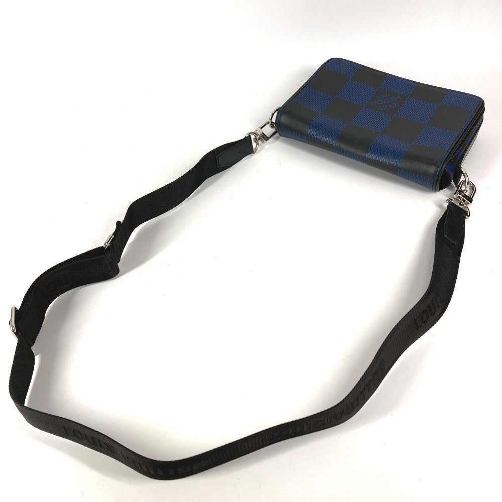 LOUIS VUITTON N50037 ダミエ アンフィニ 3D ステュディオ メッセンジャー カバン メッセンジャーバッグ 斜め掛け フラップ ショルダーバッグ レザー ユニセックス ブラック