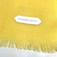 HERMES Bicolor Logo Leather Patch Leather Tag Large Stole Fringe Shawl Cashmere Unisex Yellow
