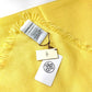 HERMES Bicolor Logo Leather Patch Leather Tag Large Stole Fringe Shawl Cashmere Unisex Yellow