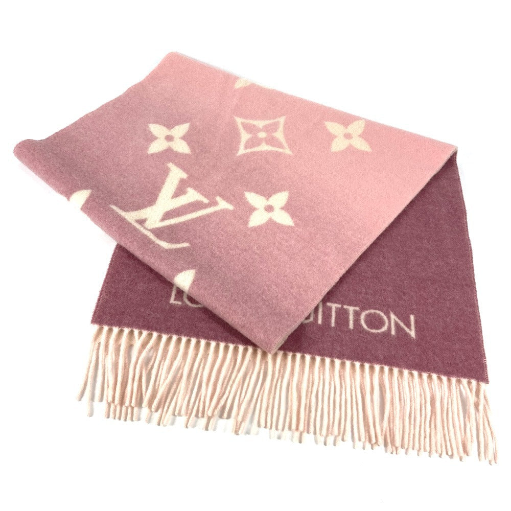 LOUIS VUITTON M77375 Monogram Scarf Reykjavik Gradient Large Stole Fringe Scarf Wool/Cashmere Unisex Rose Clair Pink