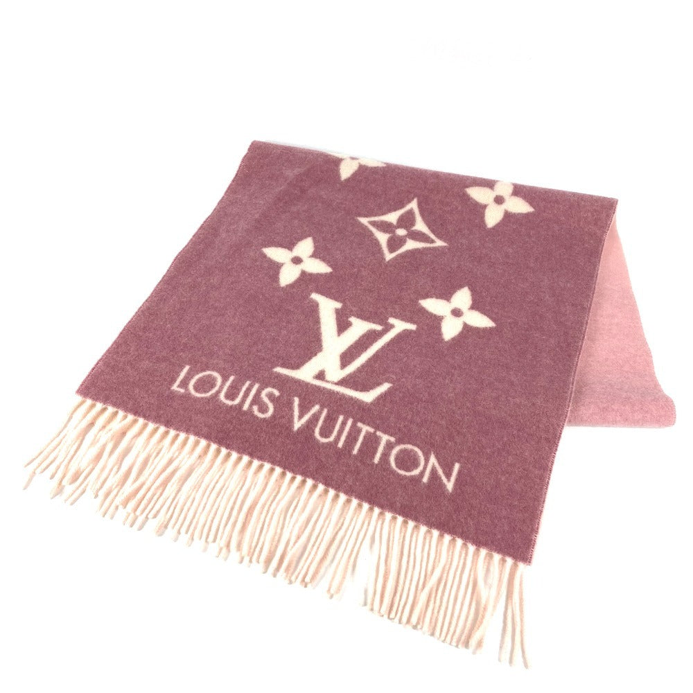 LOUIS VUITTON M77375 Monogram Scarf Reykjavik Gradient Large Stole Fringe Scarf Wool/Cashmere Unisex Rose Clair Pink