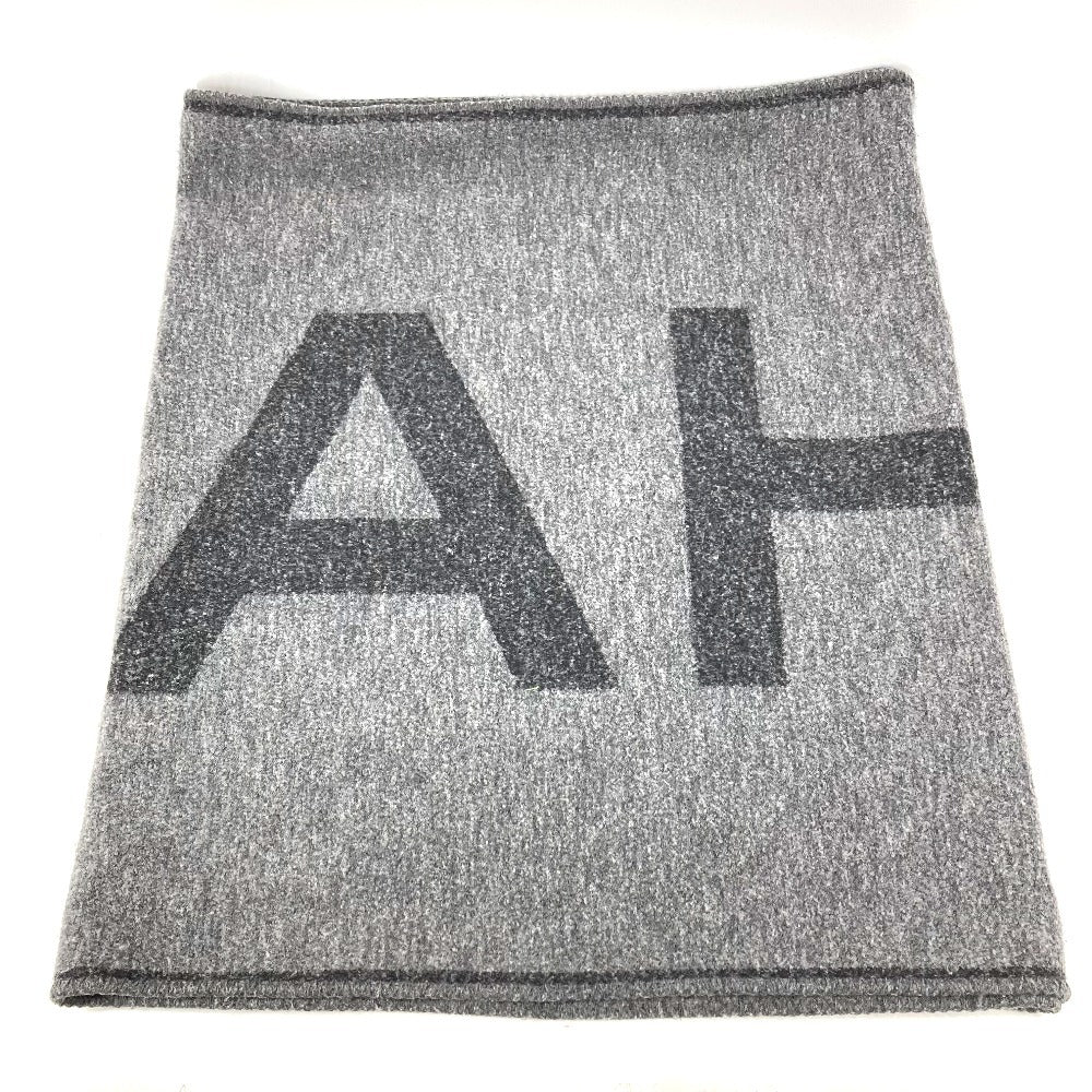 CHANEL 19K ロゴ 大判 ストール ブランケット マフラー カシミヤ ユニセックス グレー