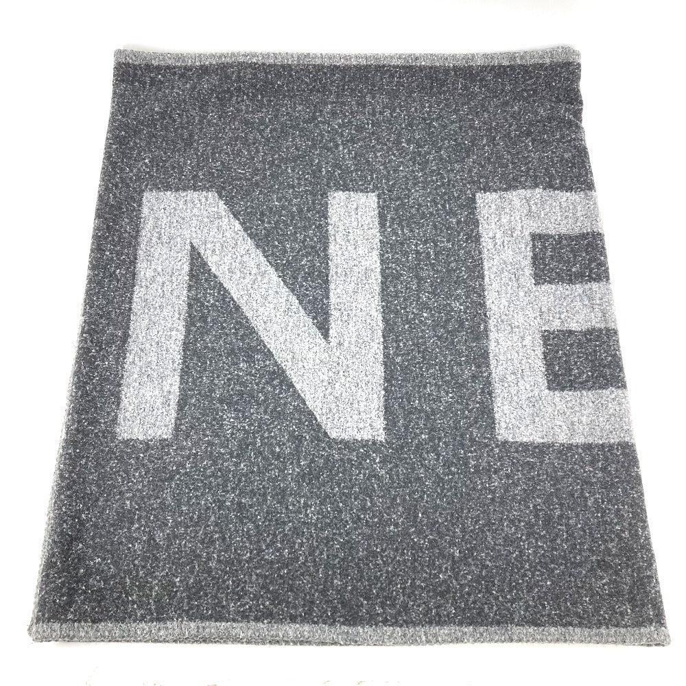 CHANEL 19K ロゴ 大判 ストール ブランケット マフラー カシミヤ ユニセックス グレー