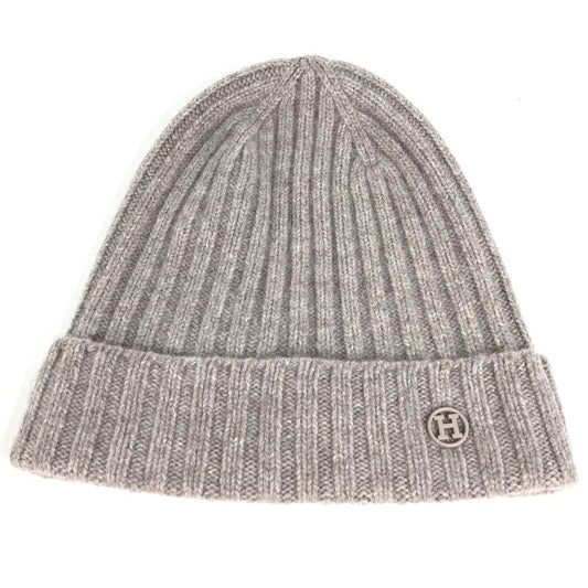 HERMES ≪Hループ≫ ビーニー 帽子 ニット帽 ニットキャップ ニット帽 カシミヤ ユニセックス トープ グレー