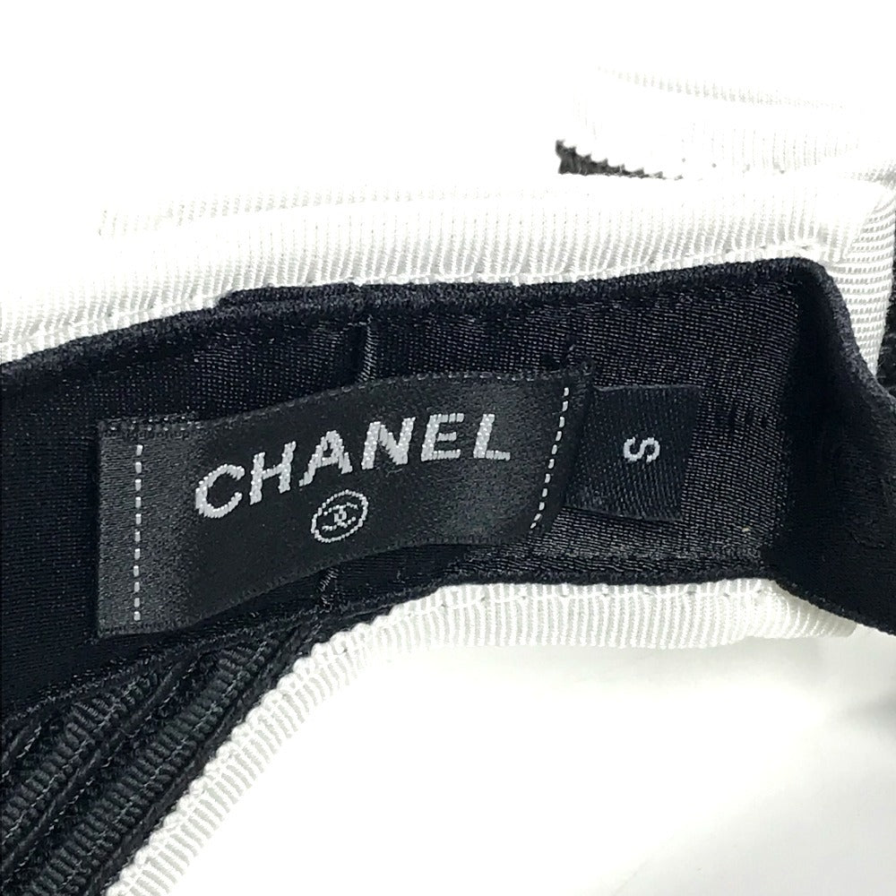 CHANEL 22P CC ココマーク リボン りぼん 帽子 サンバイザー レディース ブラック