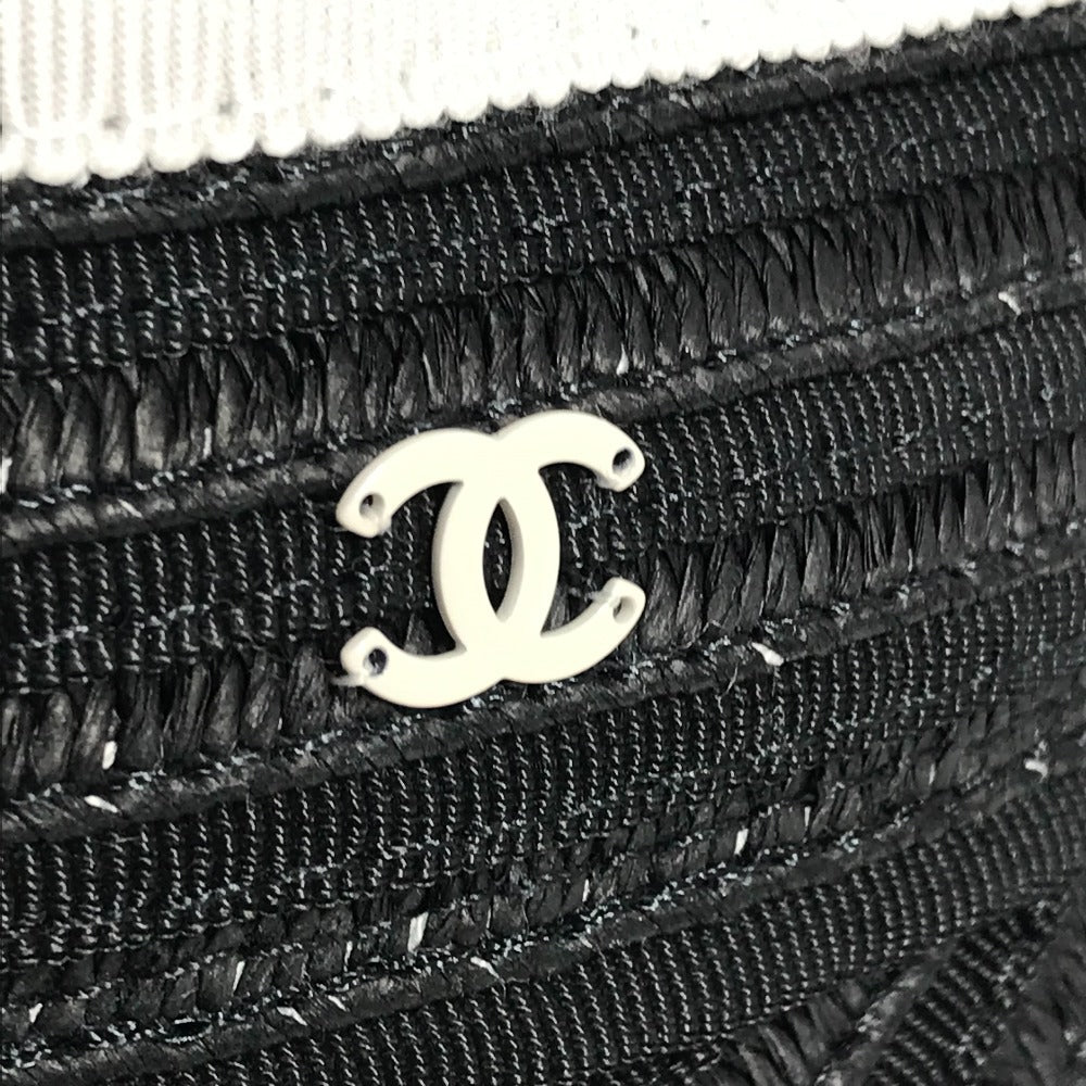 CHANEL 22P CC ココマーク リボン りぼん 帽子 サンバイザー レディース ブラック