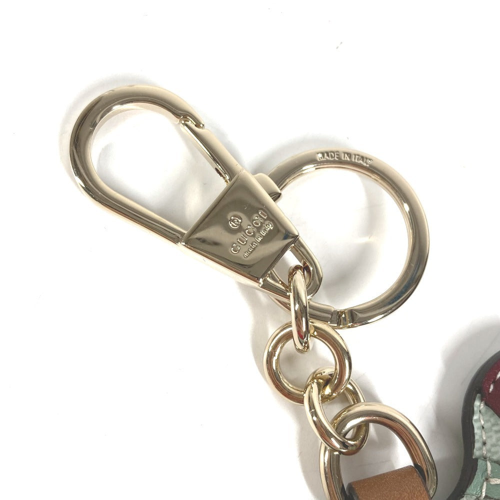 GUCCI 821812 GGスプリーム GGエンブレム ドッグ シェイプ バッグ チャーム 犬 キーホルダー バッグチャーム GGスプリームキャンバス ユニセックス ライトグリーン