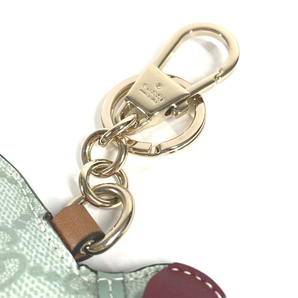 GUCCI 821812 GGスプリーム GGエンブレム ドッグ シェイプ バッグ チャーム 犬 キーホルダー バッグチャーム GGスプリームキャンバス ユニセックス ライトグリーン