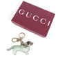 GUCCI 821812 GGスプリーム GGエンブレム ドッグ シェイプ バッグ チャーム 犬 キーホルダー バッグチャーム GGスプリームキャンバス ユニセックス ライトグリーン