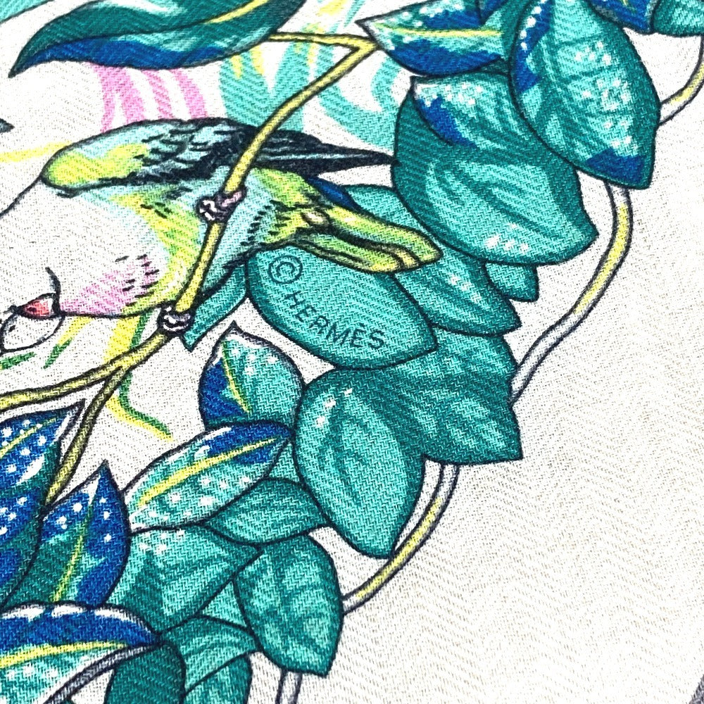 HERMES Jungle Love Triangle Géant 140 Shawl Stole Large Triangle Scarf Cashmere Unisex Gray