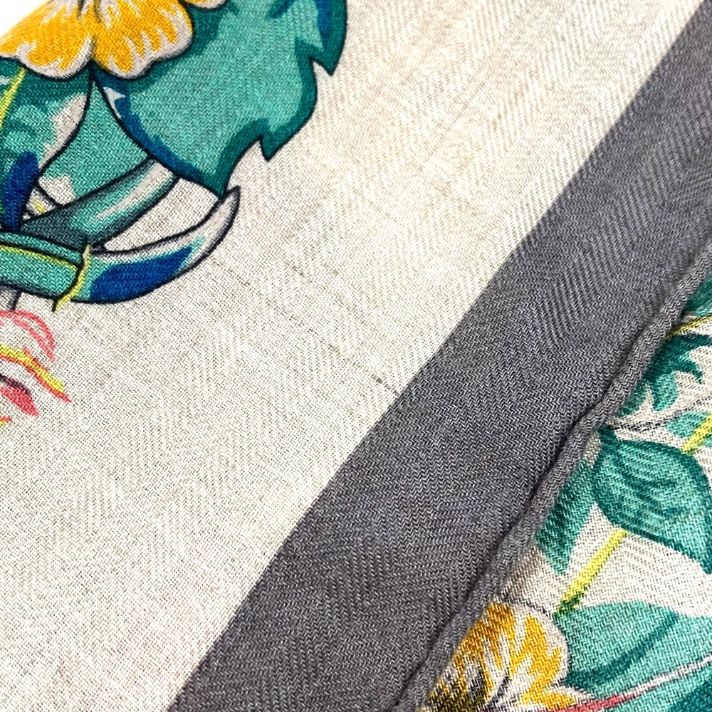 HERMES Jungle Love Triangle Géant 140 Shawl Stole Large Triangle Scarf Cashmere Unisex Gray